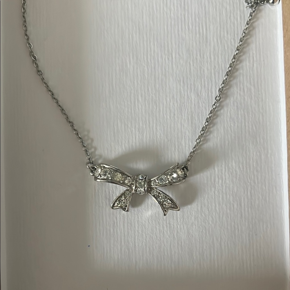 AEO Silver Bow Necklace